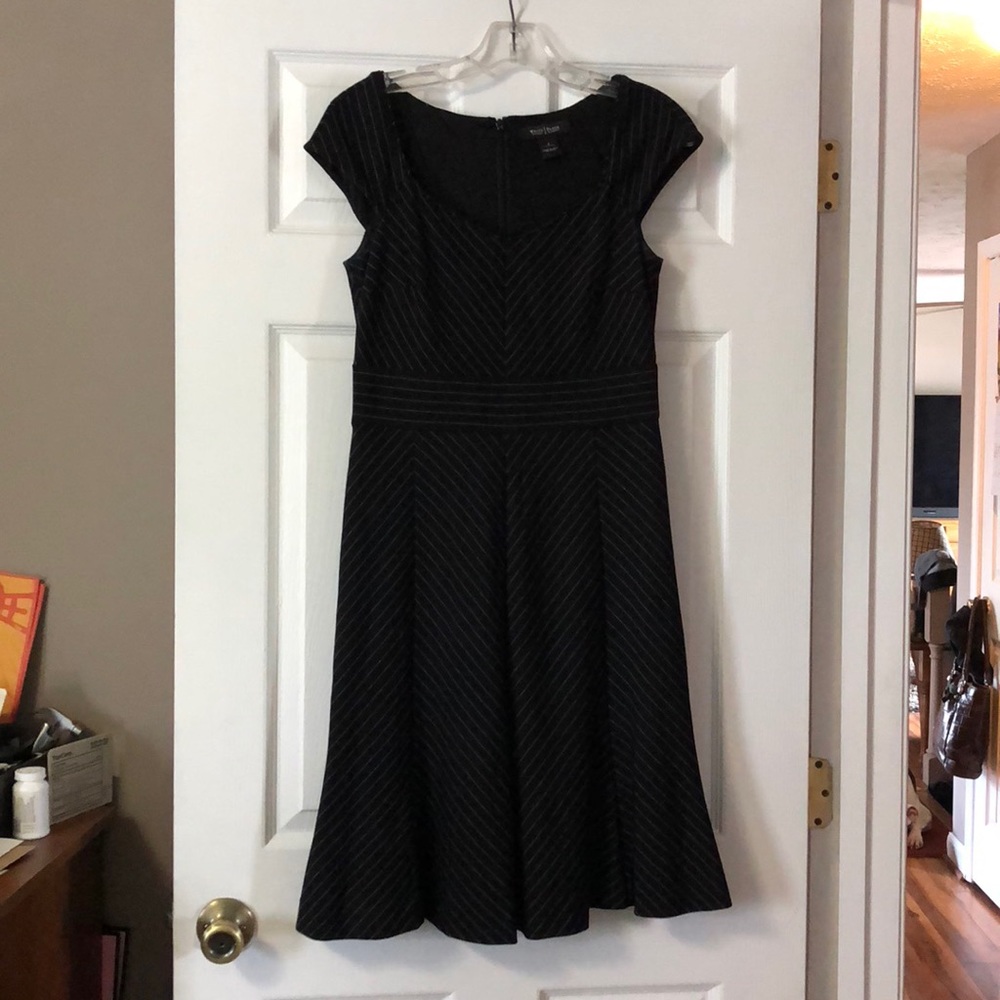 WHBM black and pinstripe dress